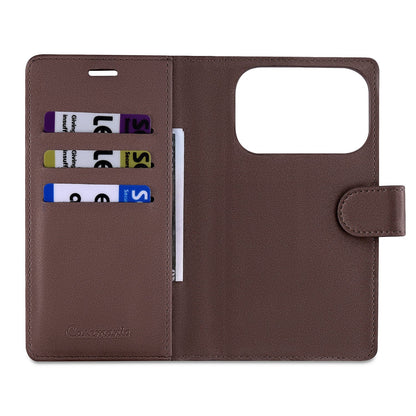 Apple iPhone 17 Pro Hoesje - Mocha Brown - 2 in 1 Velvet Bookcase