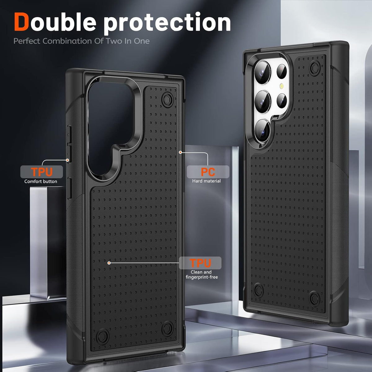 Samsung Galaxy S25 Ultra Hoesje - Zwart - Heavy Duty Armor Back Cover