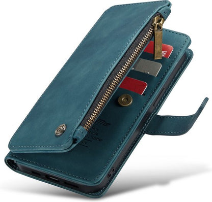 Apple iPhone 13 Hülle - Emerald Green - Luxus-Klapphülle mit Kartenfach und Reißverschluss