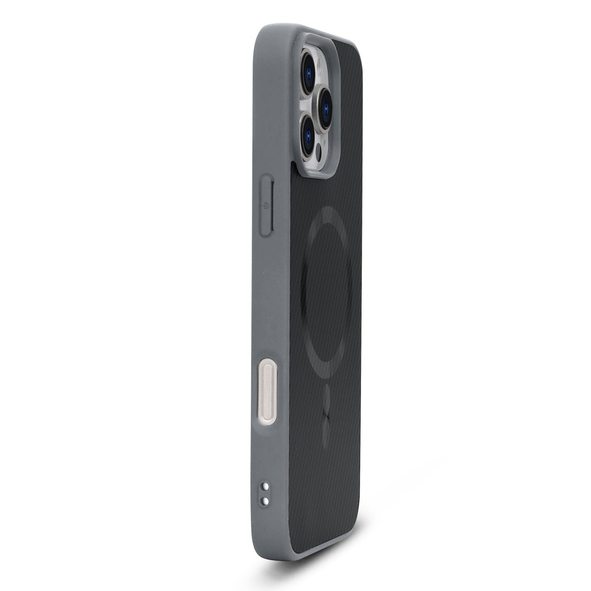 Apple iPhone 14 Pro Hoesje - Grijs - Carbon MagSafe Back Cover