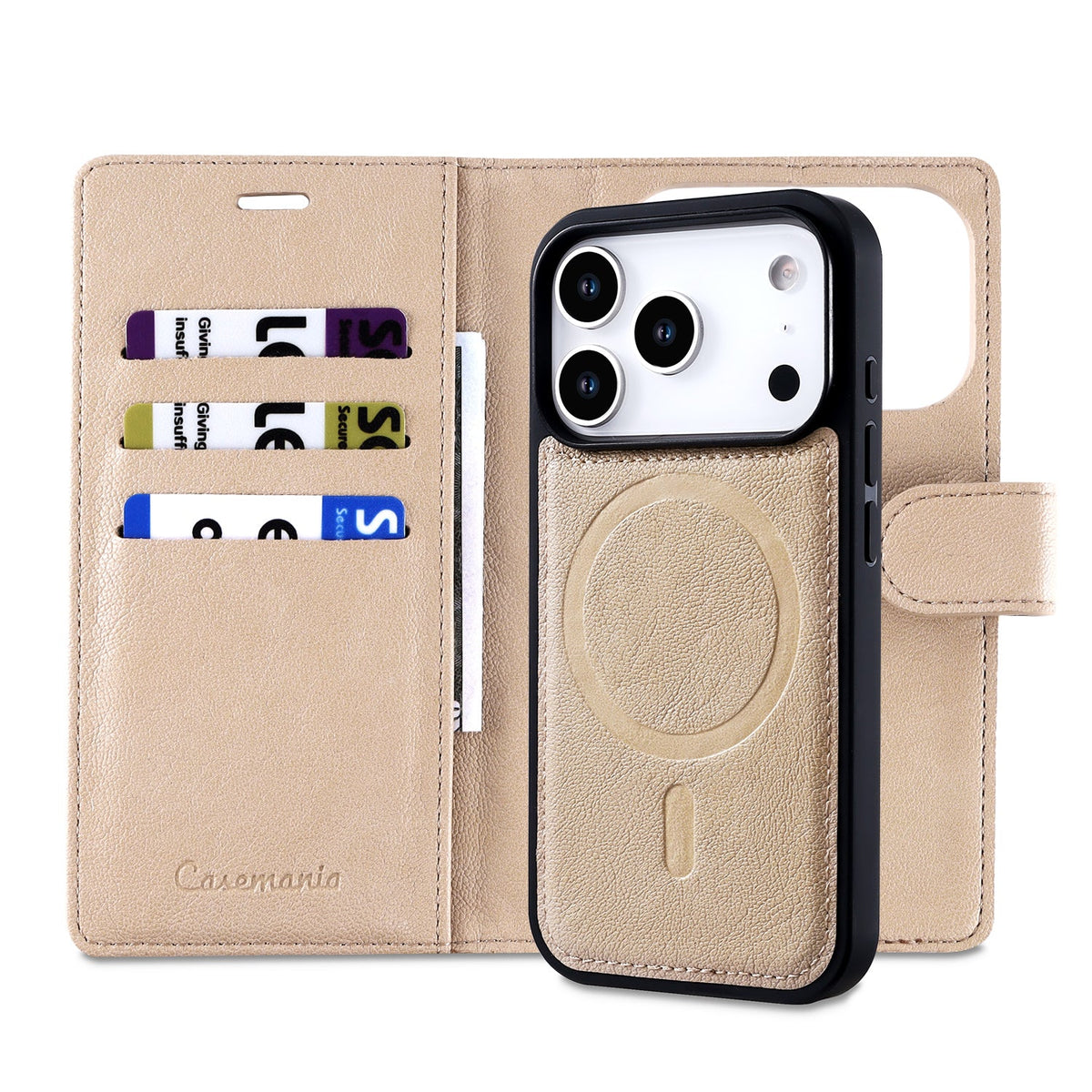 Apple iPhone 17 Pro Hoesje - Soft Beige - 2 in 1 MagSafe Bookcase