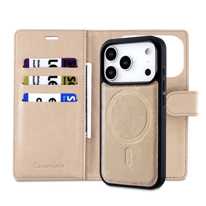 Apple iPhone 17 Pro Max Case - Soft Beige - 2-in-1 Leather-Look MagSafe Wallet Case