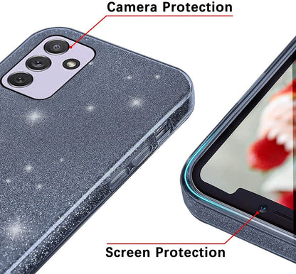 Samsung Galaxy A35 Hoesje - Zwart - Glitter Back Cover