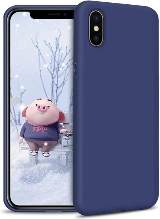 Apple iPhone Xs Max Hoesje - Donker Blauw - Siliconen Back Cover