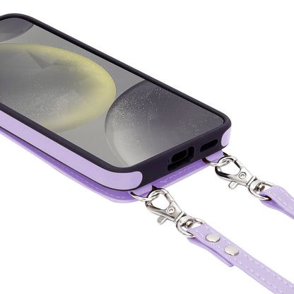 Samsung Galaxy A16 Hoesje - Paars - Luxe Back Cover met Telefoonkoord en Rits