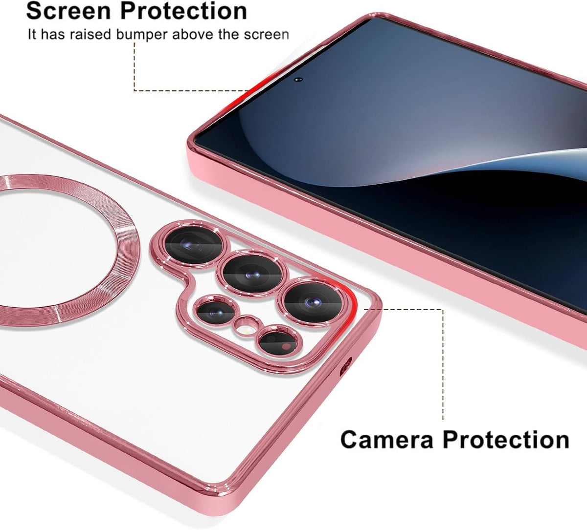 Samsung Galaxy S25 Ultra Case - Pink - Silicone MagSafe Back Cover