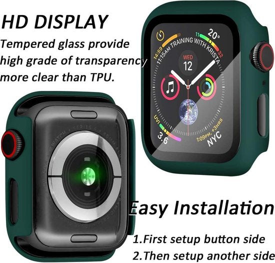 Apple Watch Series 4 (40mm) Smartwatch Screenprotector - Tempered Glass Groen - 1 Stuk
