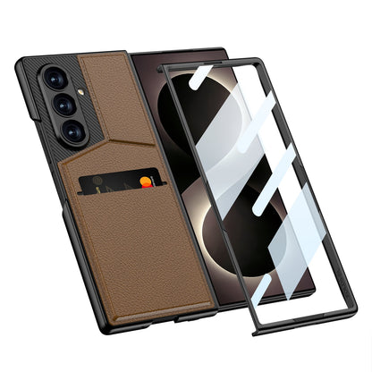 Samsung Galaxy Z Fold8 Ultra Hoesje - Blauw - Portemonnee Cover met Ingebouwde Screenprotector en Kickstand
