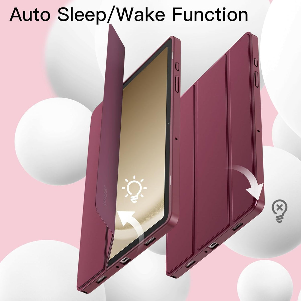 Samsung Galaxy Tab A11 Plus Tablethoes - Wijn Rood - Smart Cover