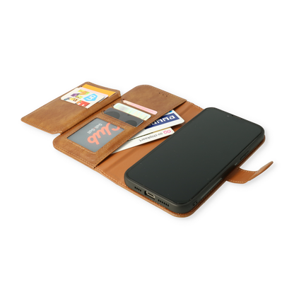 Apple iPhone 15 Pro Hoesje - Bruin - 2 in 1 MagSafe Bookcase met 10 Kaart Vakken