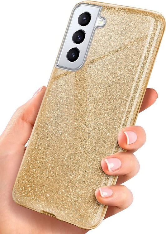 Samsung Galaxy S23 Plus Hoesje - Goud - Glitter Back Cover