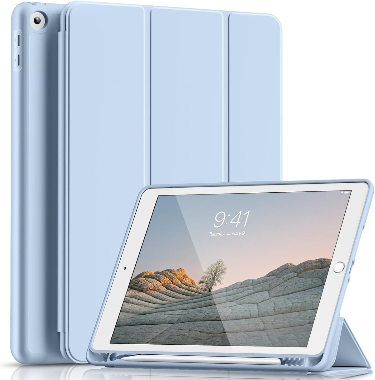 Apple iPad 7 10.2 (2019) Tablethoes - Licht Blauw - Smart Cover