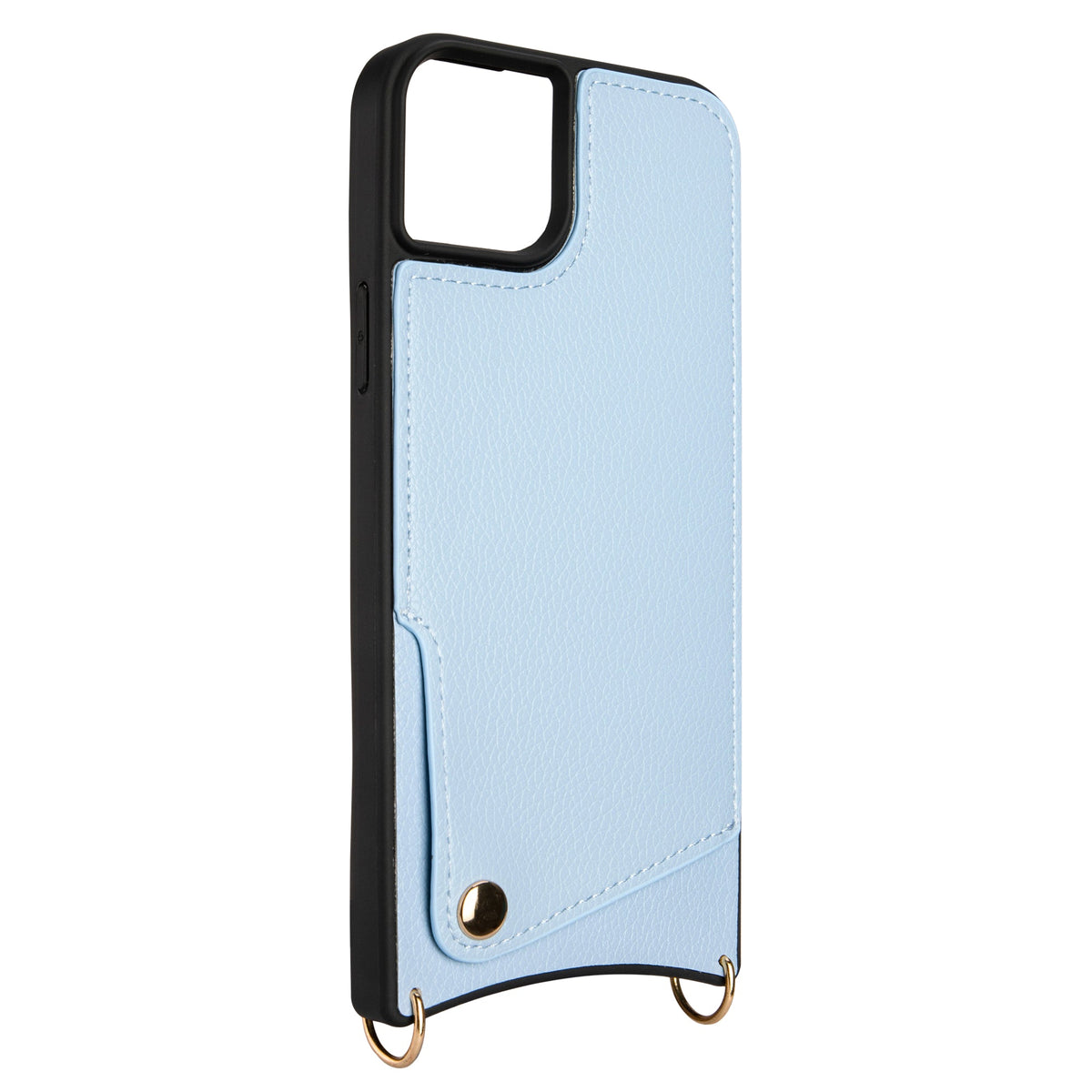 Apple iPhone 15 Plus Hoesje - Blauw - Back Cover met Pols Bandje en Telefoonkoord