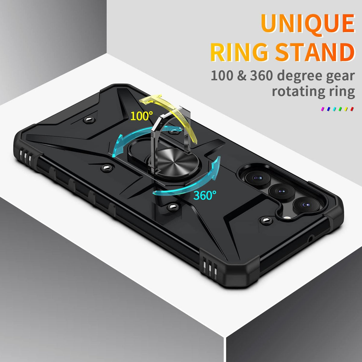 Samsung Galaxy A15 Hoesje - Zwart - Armor Kickstand Back Cover