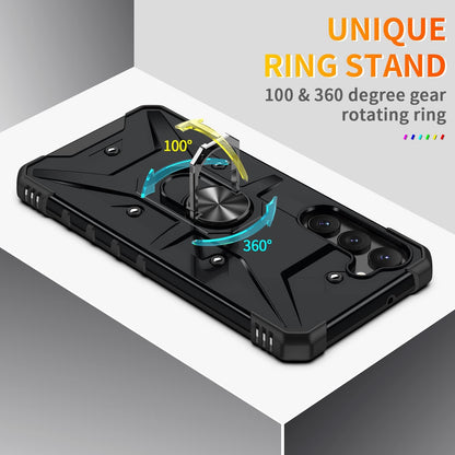 Samsung Galaxy A15 Hoesje - Zwart - Armor Kickstand Back Cover