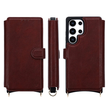 Samsung Galaxy S25 Ultra Hoesje - Wijn Rood - CM Amsterdam Back Cover met Telefoonkoord