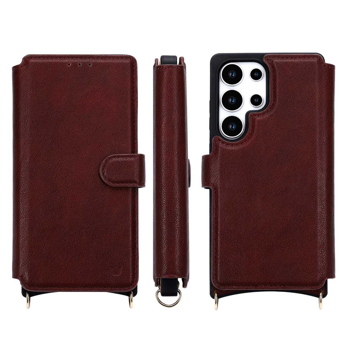Samsung Galaxy S25 Ultra Hoesje - Burgundy Red - 'Amsterdam' Magnetische Wallet Case met Pasjeshouders en