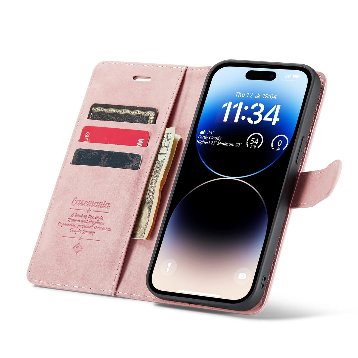 iPhone 15 Pro Hoesje - Pale Pink - 2 in 1 Bookcase