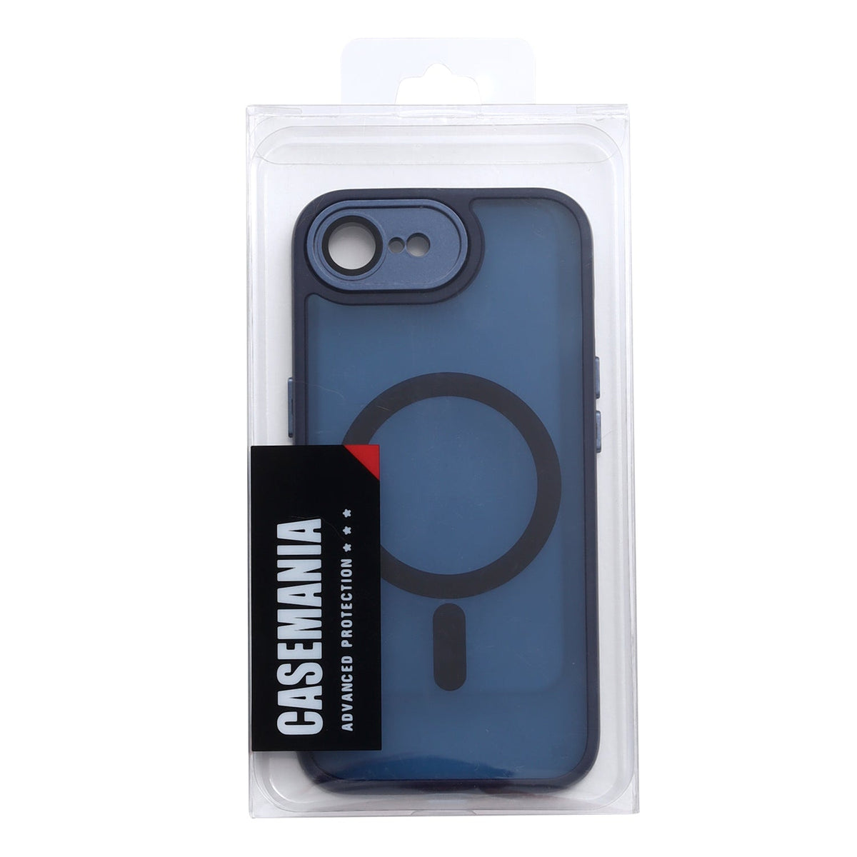 Apple iPhone 17e Hoesje - Blauw met Pols Bandje - Matte Armor MagSafe Back Cover met Telefoonkoord