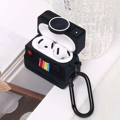 Apple AirPods 4 Hoesje - Retro Camera - Zwart