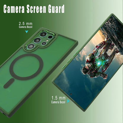 Samsung Galaxy S22 Ultra Hoesje - Groen - Matte Armor MagSafe Back Cover