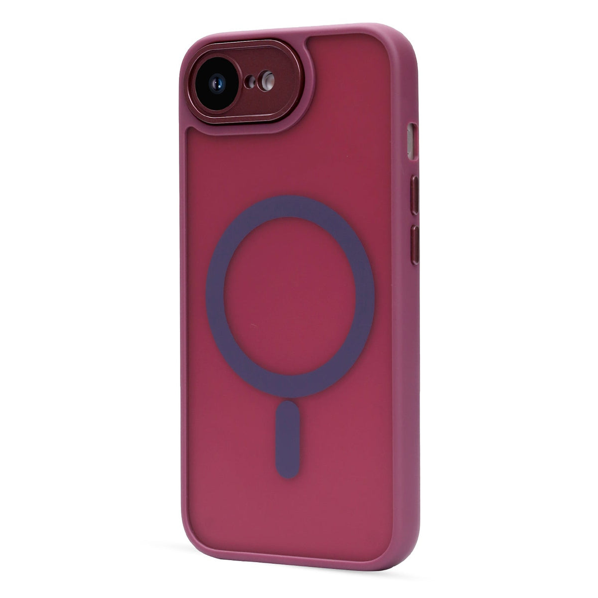 Apple iPhone 17e Hoesje - Bordeaux met Pols Bandje - Matte Armor MagSafe Back Cover met Telefoonkoord