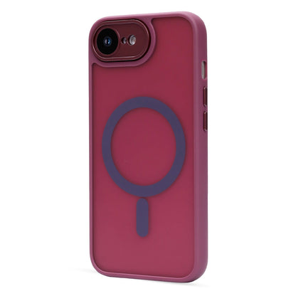 Apple iPhone 17e Hoesje - Bordeaux met Pols Bandje - Matte Armor MagSafe Back Cover met Telefoonkoord