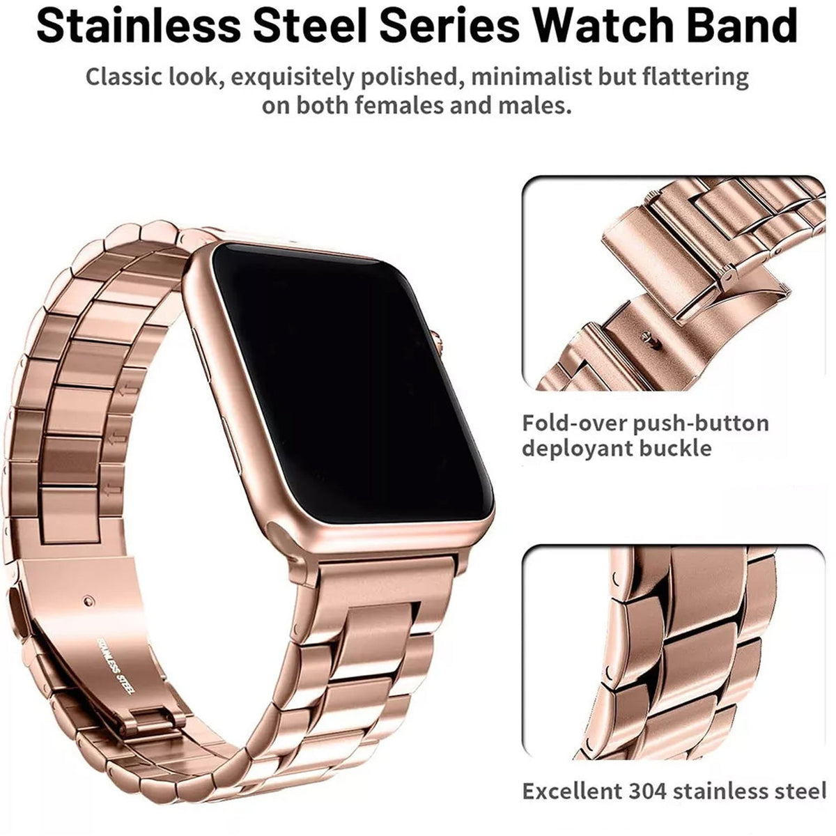 Apple Watch Bandje 38/40/41/42 mm - RVS Metalen Schakelband - Zilver