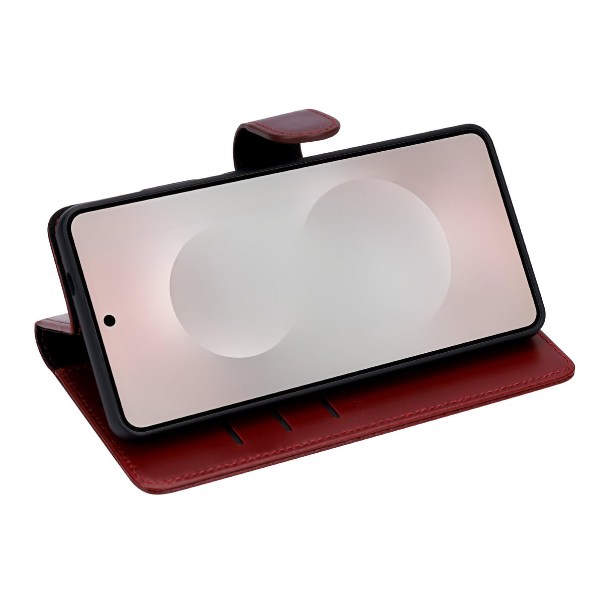 Samsung Galaxy S26 Hoesje - Burgundy Red - Echt Leren Bookcase