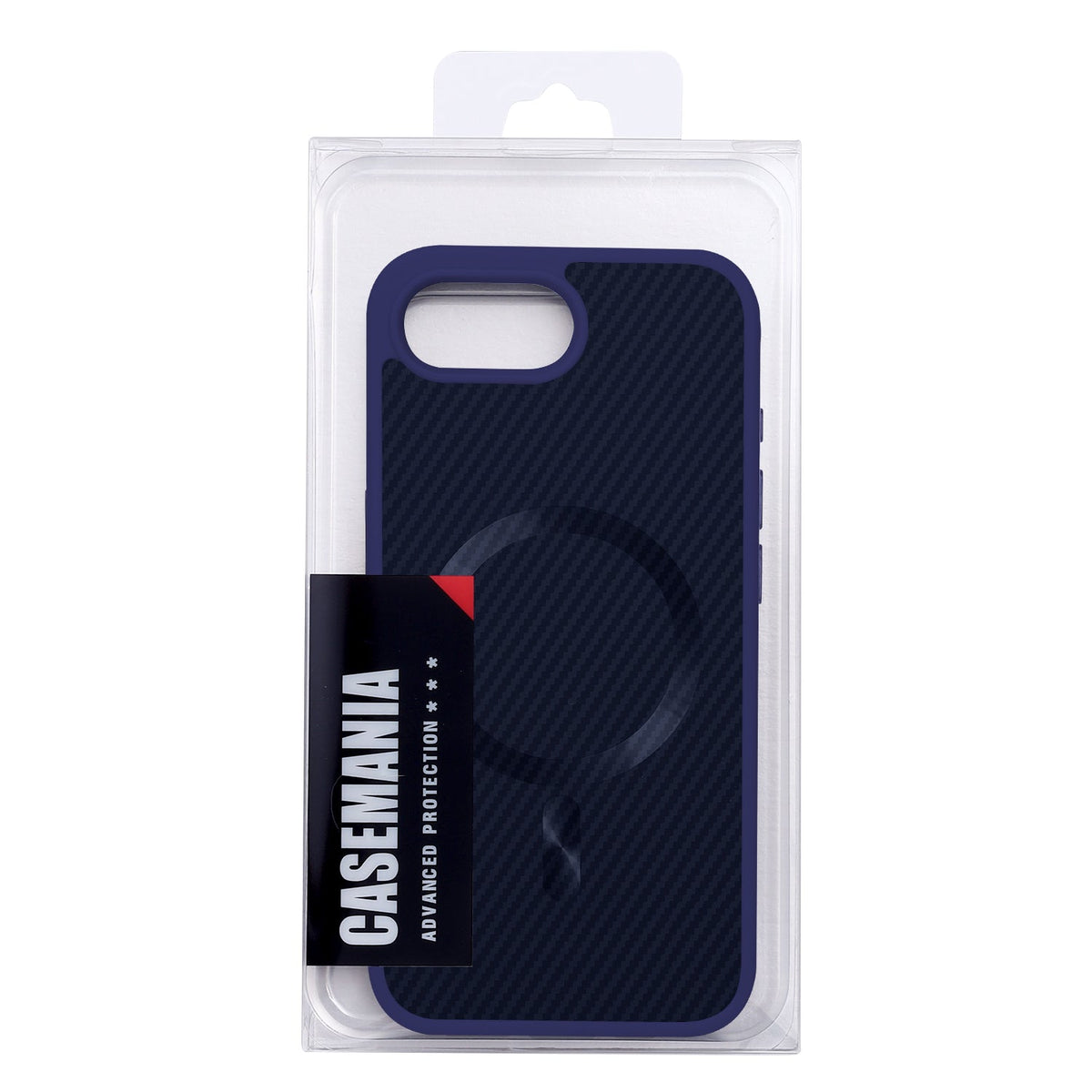 Apple iPhone 16e Hoesje - Donker Blauw - Carbon MagSafe Back Cover