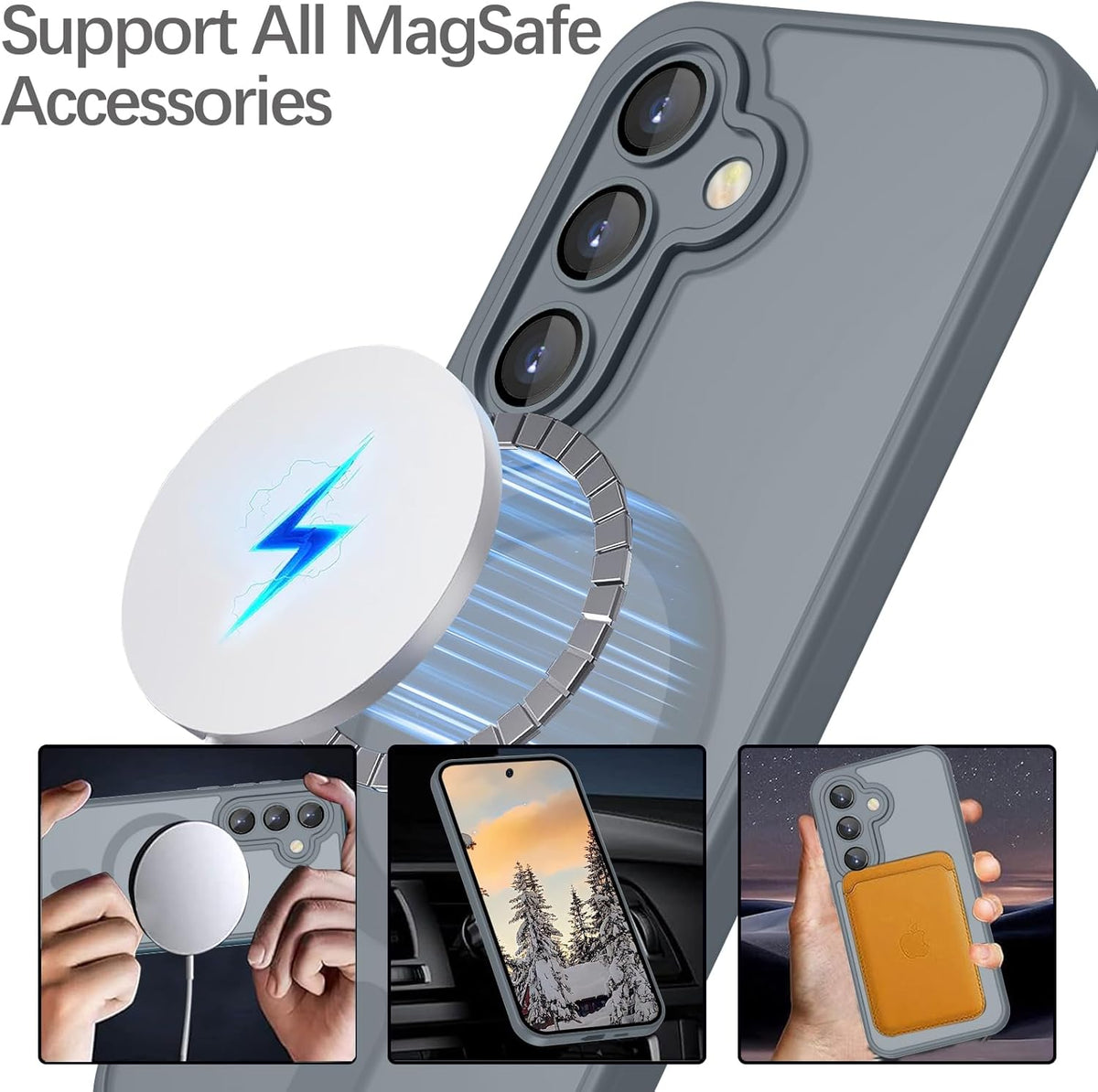 Samsung Galaxy S26 Plus Hülle - Grau - Matte Armor MagSafe Backcover mit Fallschutz