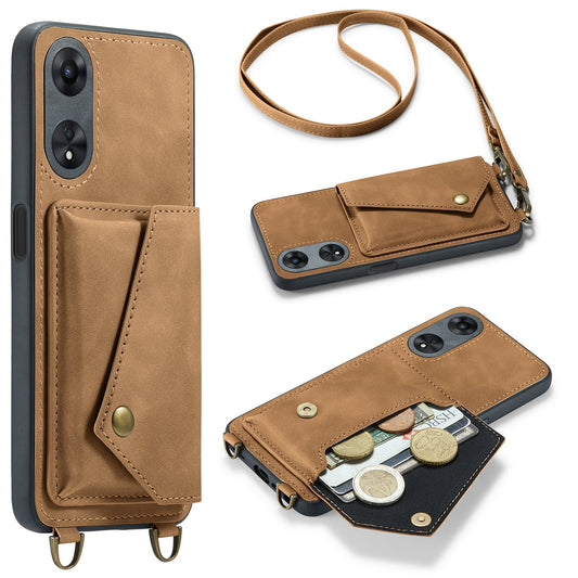 Oppo A98 Hülle - Sienna Brown - Luxus-Backcover mit Handykette