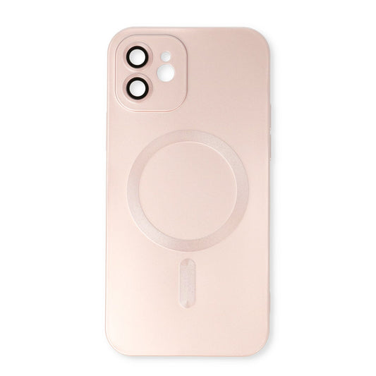 Apple iPhone 12 Hoesje - Roze - Matte Siliconen MagSafe Back Cover