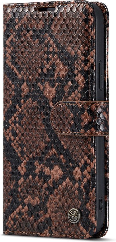 iPhone 13 Hoesje - Bruin - Slangen Bookcase