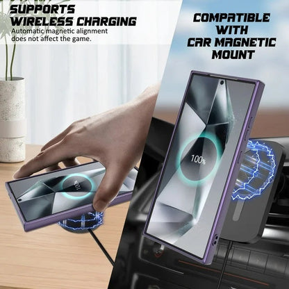 Samsung Galaxy S24 Ultra Hoesje - Paars - Matte Siliconen MagSafe Back Cover