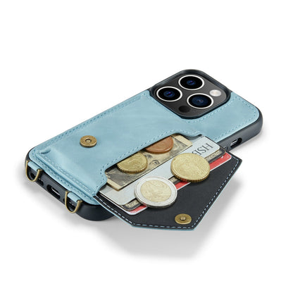 Apple iPhone 15 Pro Case - Aqua Blue - Luxury Back Cover with Phone Strap