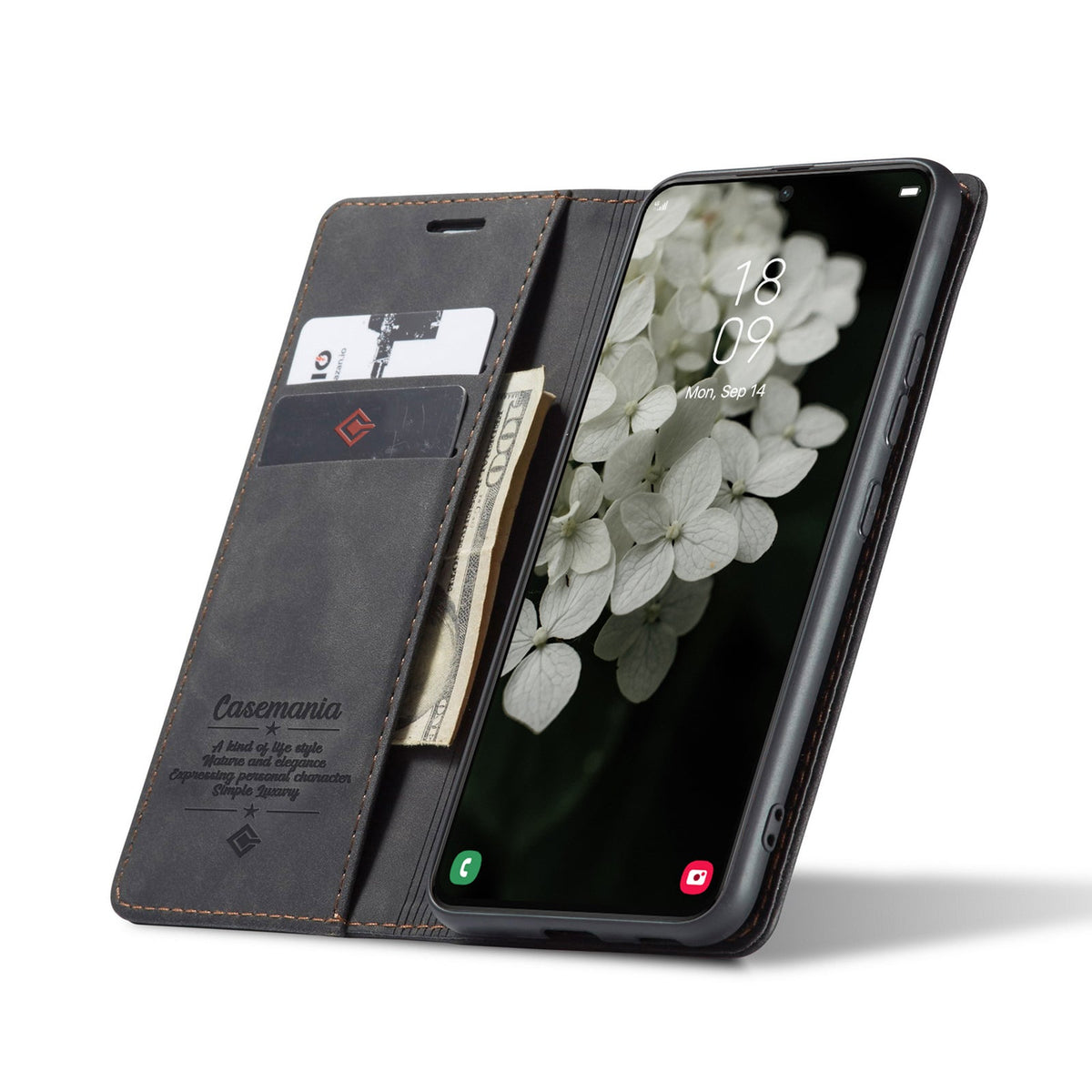 Samsung Galaxy S24 Hoesje - Charcoal Gray - Dunne Bookcase