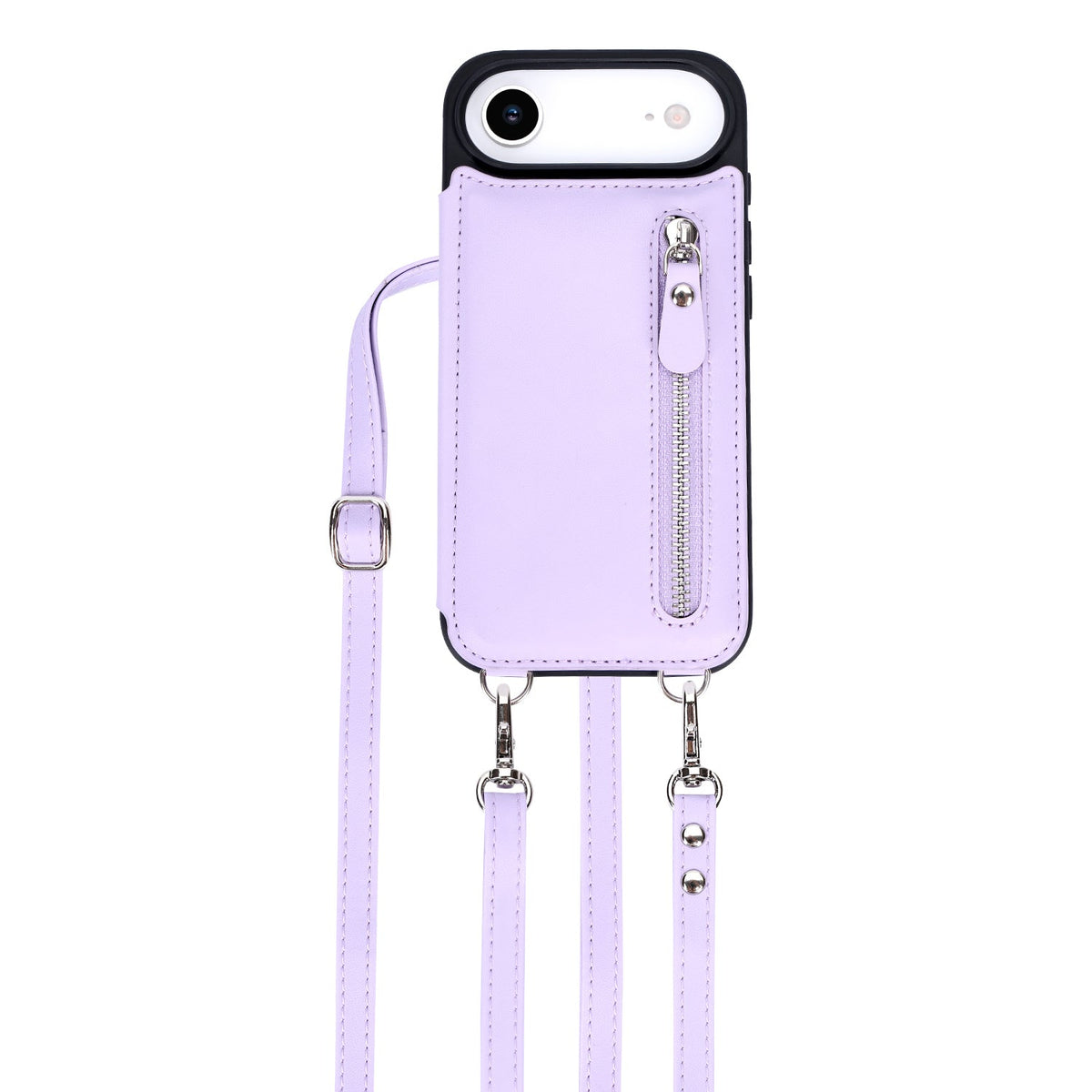 Apple iPhone Air Hoesje - Paars - Luxe Back Cover met Telefoonkoord en Rits
