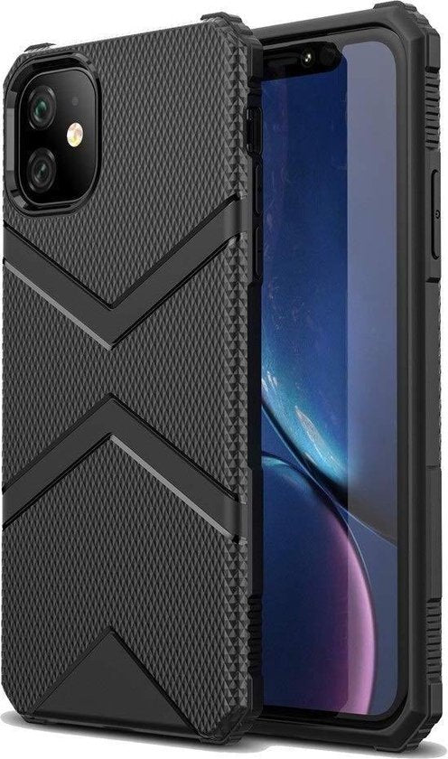Apple iPhone 11 Hoesje - Zwart - Anti-Shock Anti Slip Back Cover