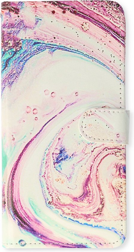 Samsung Galaxy A21s Hoesje - Marmer Twist - Print Bookcase