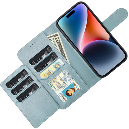 Samsung Galaxy A35 5G Hoesje - Licht Blauw - 2 in 1 Bookcase met 10 Kaart Vakken