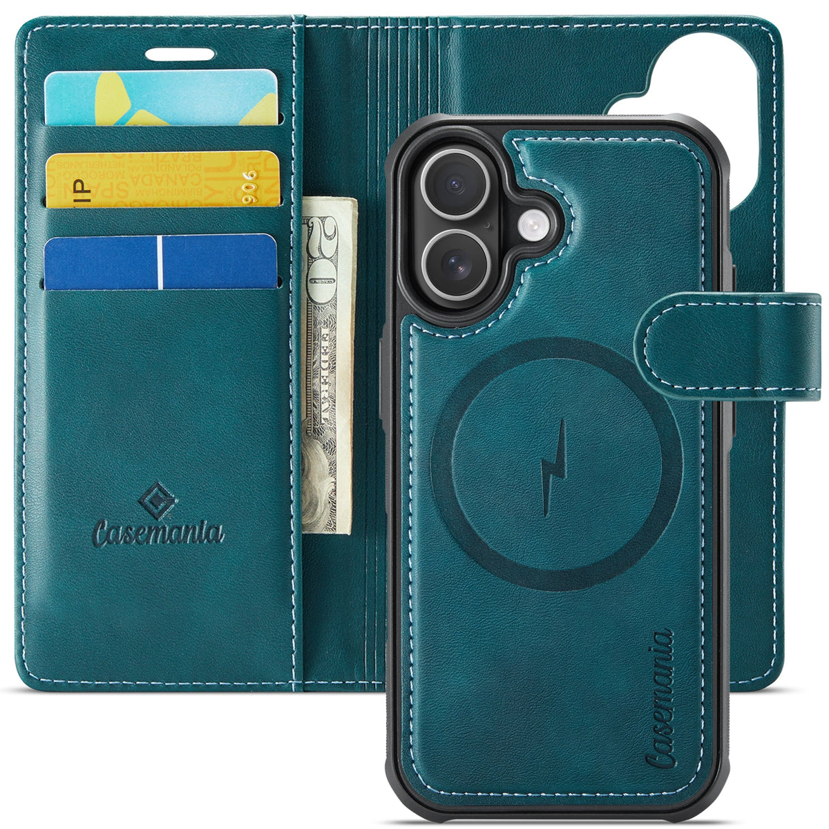 Apple iPhone 17 Hoesje - Emerald Green - Luxe 2 in 1 MagSafe Bookcase