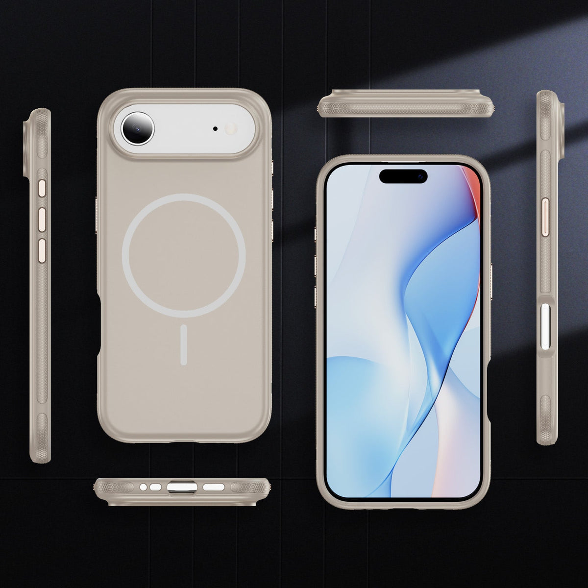 Apple iPhone 18 Pro Max Hoesje - Beige - Soft Siliconen Magsafe Back Cover