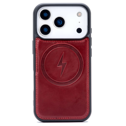 Apple iPhone 18 Pro Max Hoesje - Maroon Red - Echt Leren MagSafe Back Cover