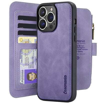 Apple iPhone 15 Pro Hoesje - Bright Lila - 2 in 1 Bookcase met Rits