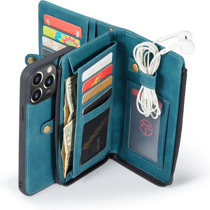Apple iPhone 13 Pro Hoesje - Emerald Green - Luxe 2 in 1 Bookcase met 10 Kaart Vakken en Polskoord