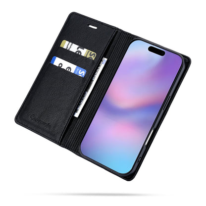 Apple iPhone 13 Case - Onyx Black - Slim Leather-Look Back Cover