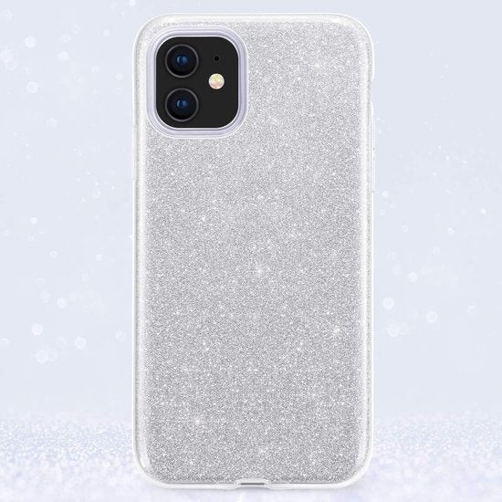 Apple iPhone 12 Mini Hülle - Silber - Glitzer-Backcover