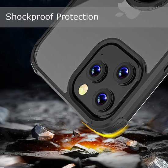Apple iPhone 14 Pro Hoesje - Transparant - Armor Kickstand Back Cover