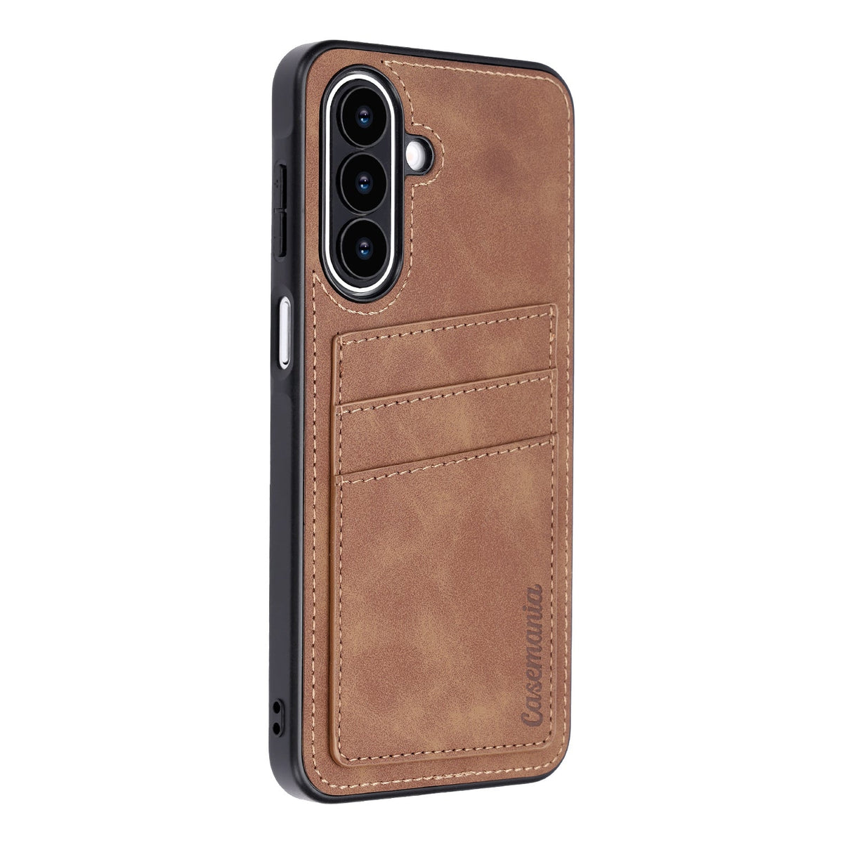 Samsung Galaxy A27 Case - Sienna Brown - Faux Leather Back Cover with Card Holder